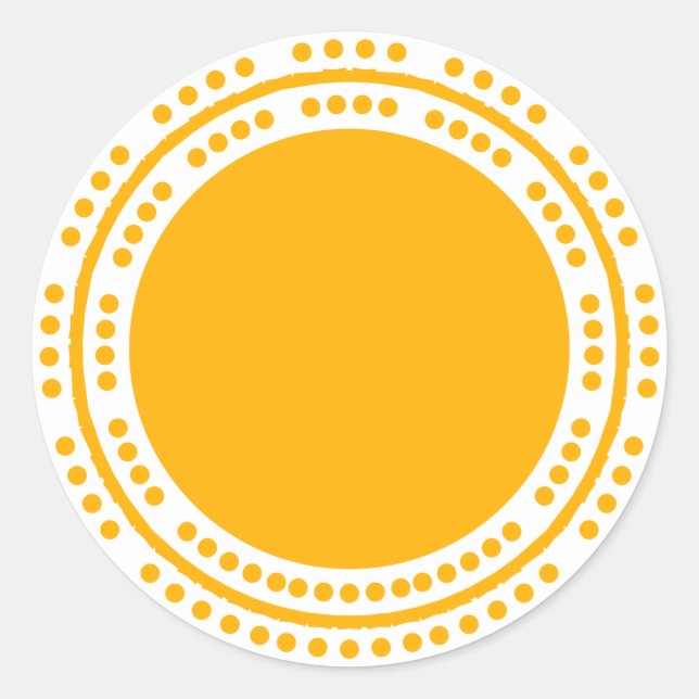 Boho chic yellow sun rays modern happy fun cute classic round sticker (Front)