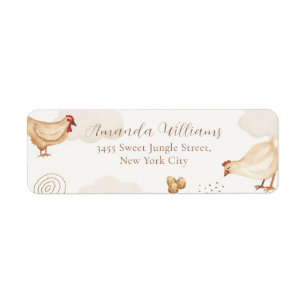 Boho Chick Hatching Baby Shower Return Address