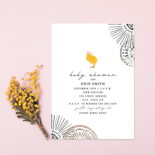 Boho Chick Pink Baby Shower Invitation (Creator Uploaded)