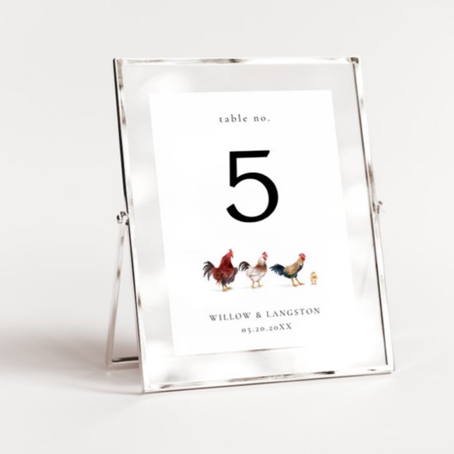 Boho Chicken Mariage Numéro de table (Créateur téléchargé)