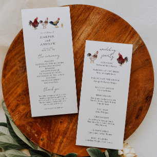 Boho Chicken Mariage programme de cérémonie