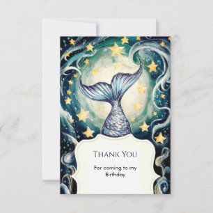 Boho Children's Mermaid Birthday Thank You Card