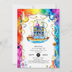 Boho Children's Science Scientist Birthday Invitation