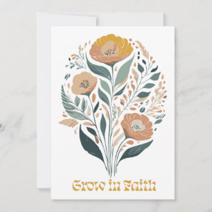Boho Christian Inspirational Flowers of Faith Invitation