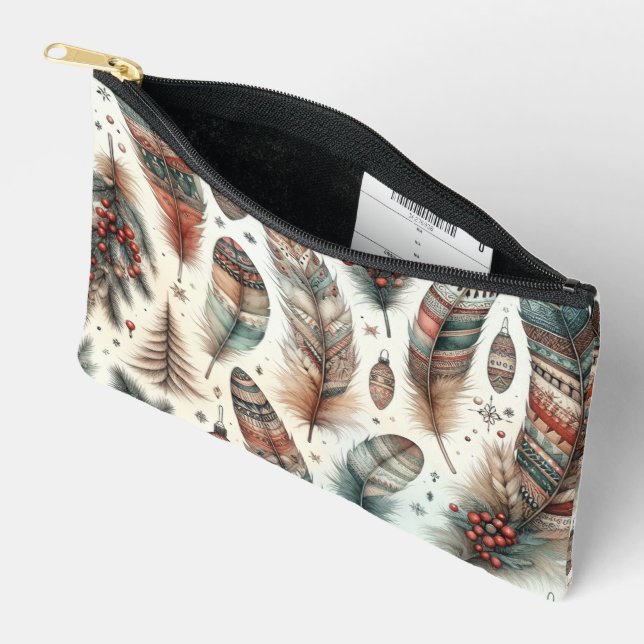 Boho Christmas Accessory Pouch (Open)
