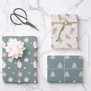 Boho Christmas Holiday Patterns  Wrapping Paper Sheet
