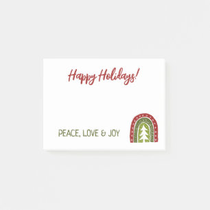 BoHo Christmas Holiday peace love and joy custom Post-it Notes