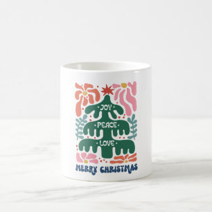 Boho Christmas Joy Peace Love Coffee Mug