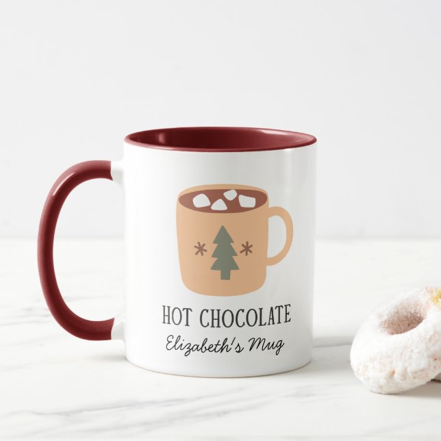 Boho Christmas Mug Hot Chocolate Mug (With Donut)