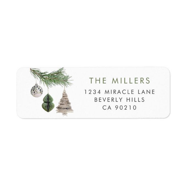 Boho Christmas Ornaments Minimalist Modern (Front)