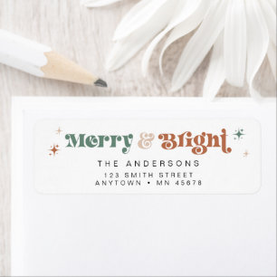 Boho Christmas Return Adresse Label Holiday Retro