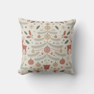 Boho Christmas Throw Pillow