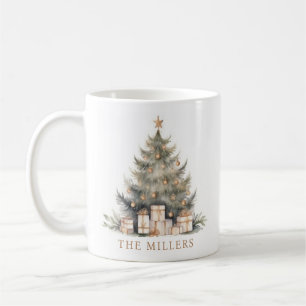Boho Christmas Tree Minimalist Modern Christmas Coffee Mug