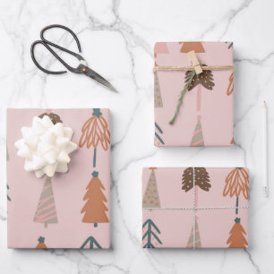 Boho Christmas tree pattern  Wrapping Paper Sheet