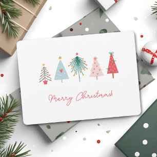 Boho Christmas Trees Business Logo Holiday Card