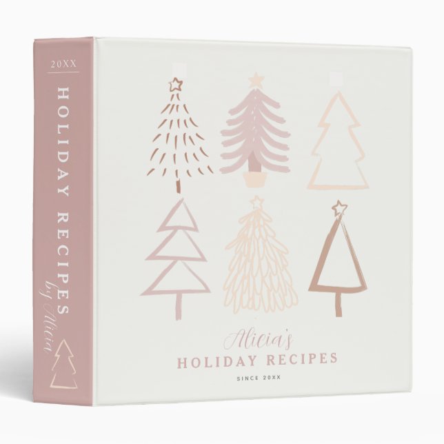 Boho Christmas Trees Holiday Recette Classeur Livr (Devant/Côté)