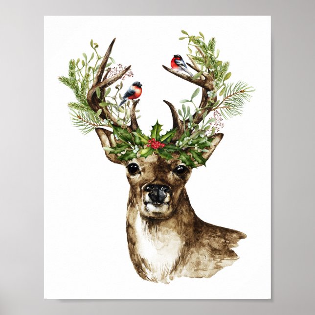 Boho Christmas Wall Art Print (Front)