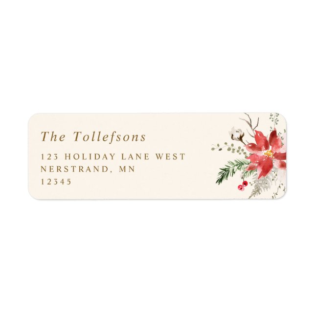 Boho Christmas Woodsy Elegant Adresse de retour (Devant)