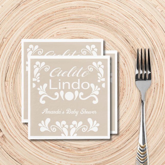 Boho Cielito Lindo Mexican Baby Shower Napkin (Creator Uploaded)