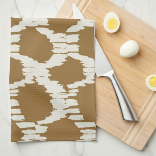 Boho Circles Earthy tones contemporary minimalist Kitchen Towel