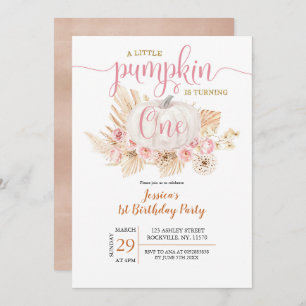 Boho Citrouille Invitation d'anniversaire