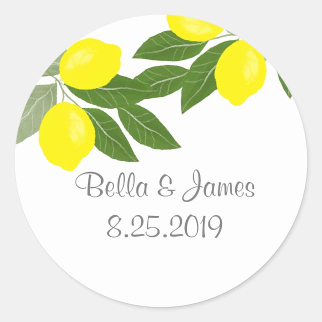 Boho Citrus Lemon Stickers (Front)