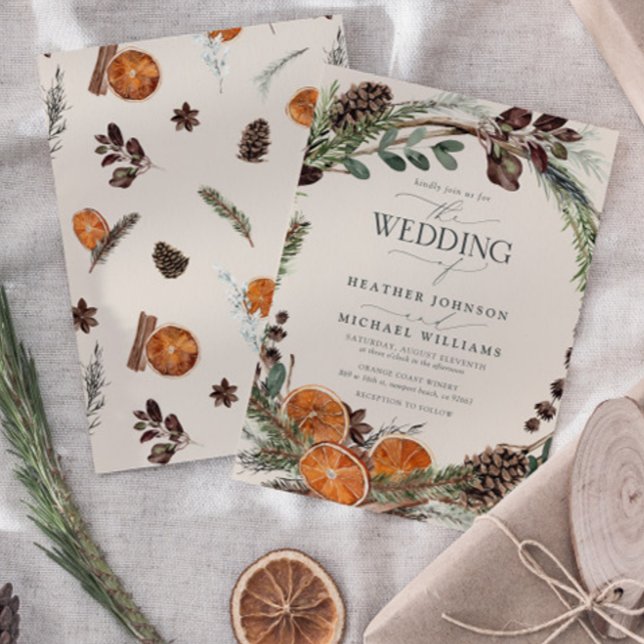 Boho Citrus Rustic Orange Elegant Cinnamon Wedding Invitation (Wedding Invitation!)