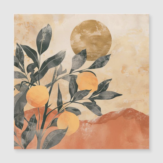 Boho Citrus Tree with Sun and Mountains (Front)