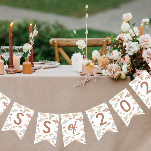 Boho Class of Two Photo Graduation Bunting Flags