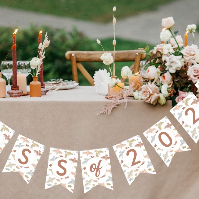 Boho Class of Two Photo Graduation Bunting Flags (Creator Uploaded)