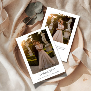 Boho Clean Typography 2 Photo Couples Shower Thank You Card