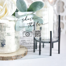 Boho Clear Acrylique Mariage Partager le code QR d
