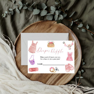 Boho Clothes Daiper Raffle pour carte baby shower
