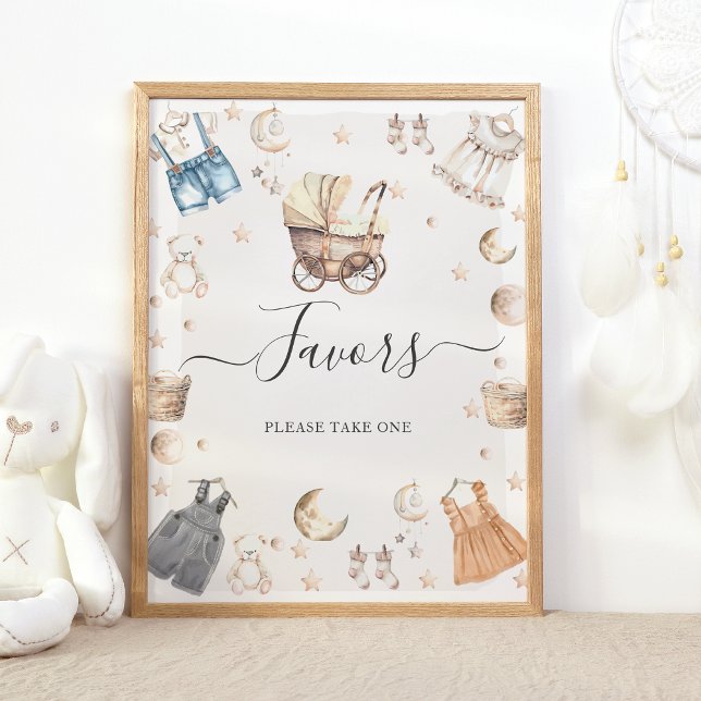 Boho Clothes Gender Reveal Favours Poster (Creator Uploaded)