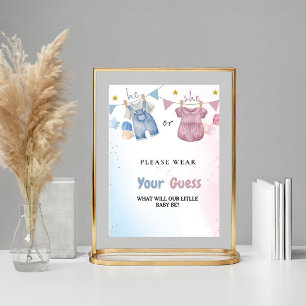 Boho Clothes Gender Reveal Wear your guess Sign