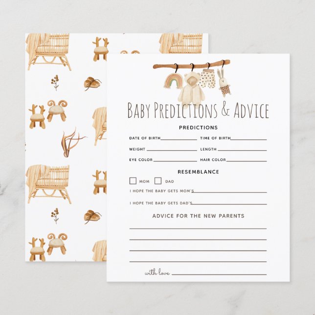 Boho Clothesline Baby Predictions & Advice (Front/Back)
