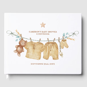 Boho Clothesline Baby shower Livre d'or