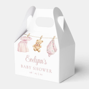 Boho Clothesline Dusty Rose Girl Baby Shower Favor Box