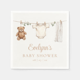 Boho Clothesline Gender Neutral Baby Shower Napkin