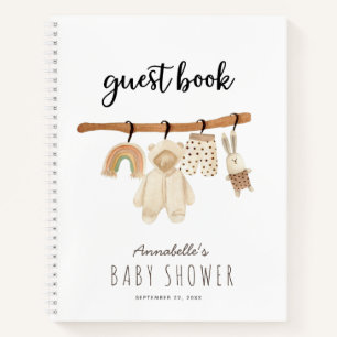 Boho Clothesline Gender-neutral Baby Shower Notebook
