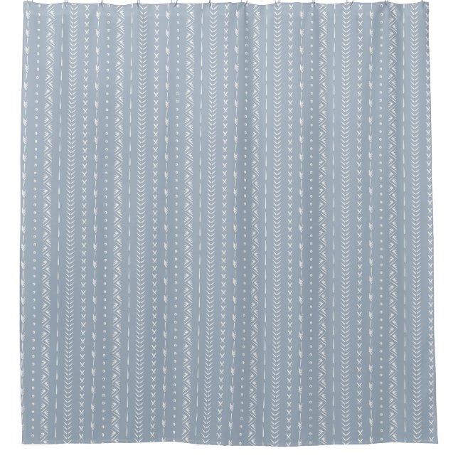 Boho Coastal Arrow Stripe Geometric Dusty Blue (Front)