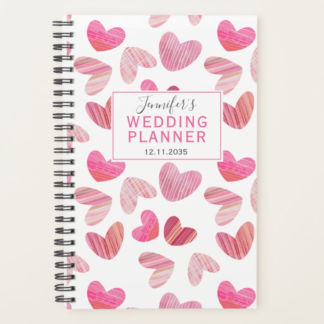 Boho Coeur rose sur tout le Wedding planner Motif (Devant)