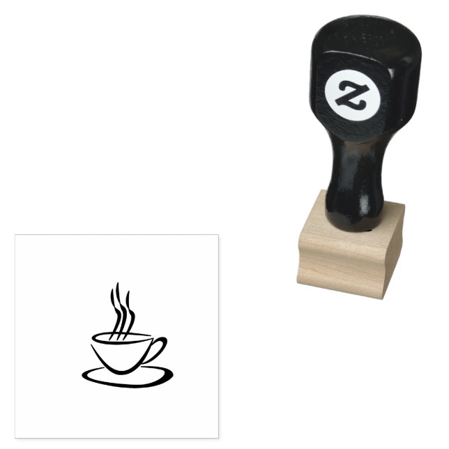 Boho Coffee Cup Rubber Stamp Cafe (Stamped)