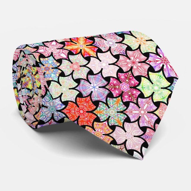 Boho coloré Mandala Motif Cravate (Roulé)