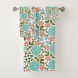 Boho coloré printemps été Floral Retro Turquoise