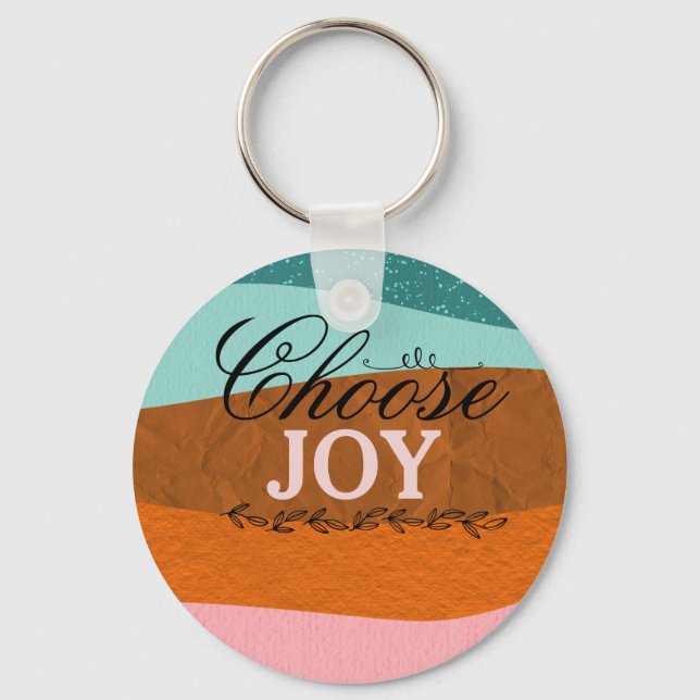Boho Colourful Inspirational, Positive Quote Keych Keychain (Front)