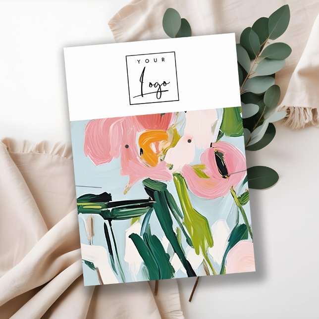 Boho Colourful Painted Floral Necklace Earring Log Business Card (Creator Uploaded)