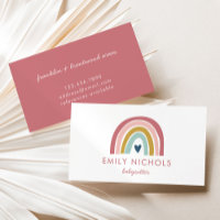 Boho Colourful Rainbow Pink Blush Navy Babysitter