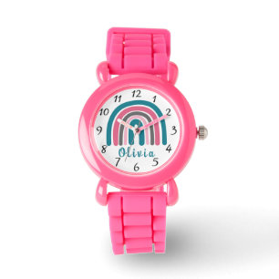 Boho Colourful Rainbow With Personalized Name Watch
