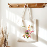 Boho Colourful Watercolor Floral Baby Shower Custo Tote Bag<br><div class="desc">Cute Colourful Purple Boho Watercolor Floral Baby Shower Custom Tote Bag</div>
